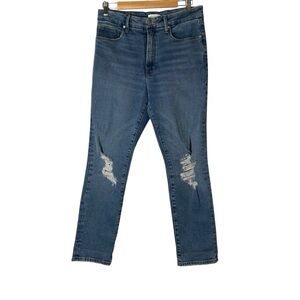 Good American Women’s Straight Leg Distressed Denim Jeans- Size 8/29